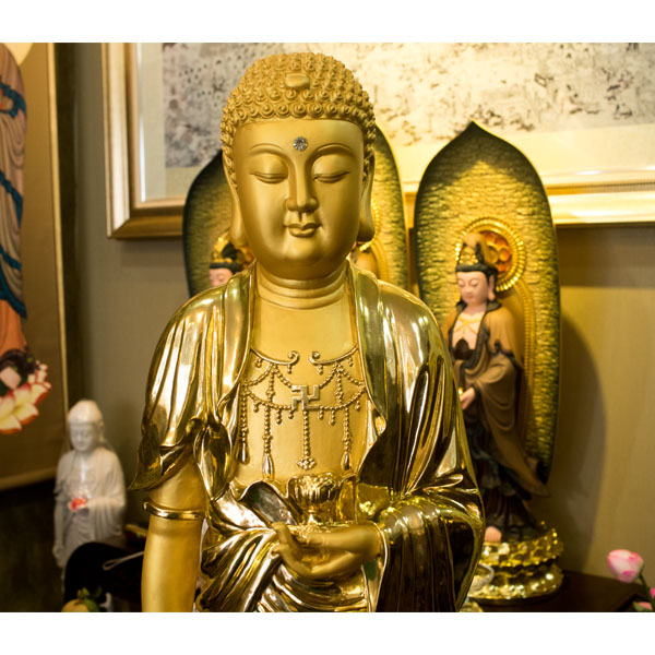 Phật A Di Đà composite dát vàng
