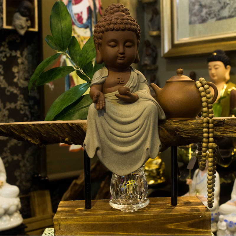 Tượng Phật A Di Đà Gốm Tử Sa