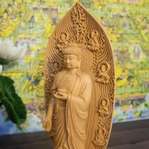 cận mặt tượng Phật A Di Đà
