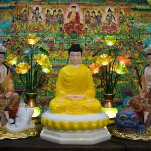tượng văn thù phổ hiền thích ca