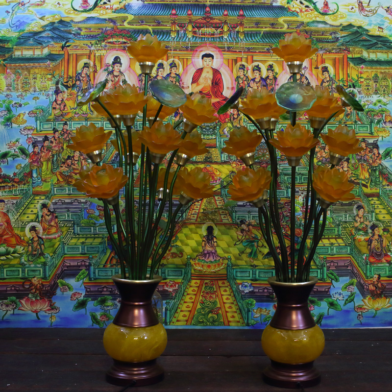 Đèn cúng Phật hoa sen