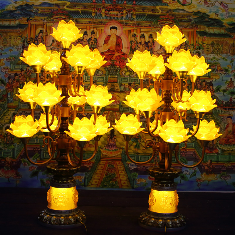 đèn thờ hoa sen thủy lưu ly
