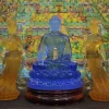 Tượng Đông Phương Tam Thánh bằng lưu ly nhìn chính diện