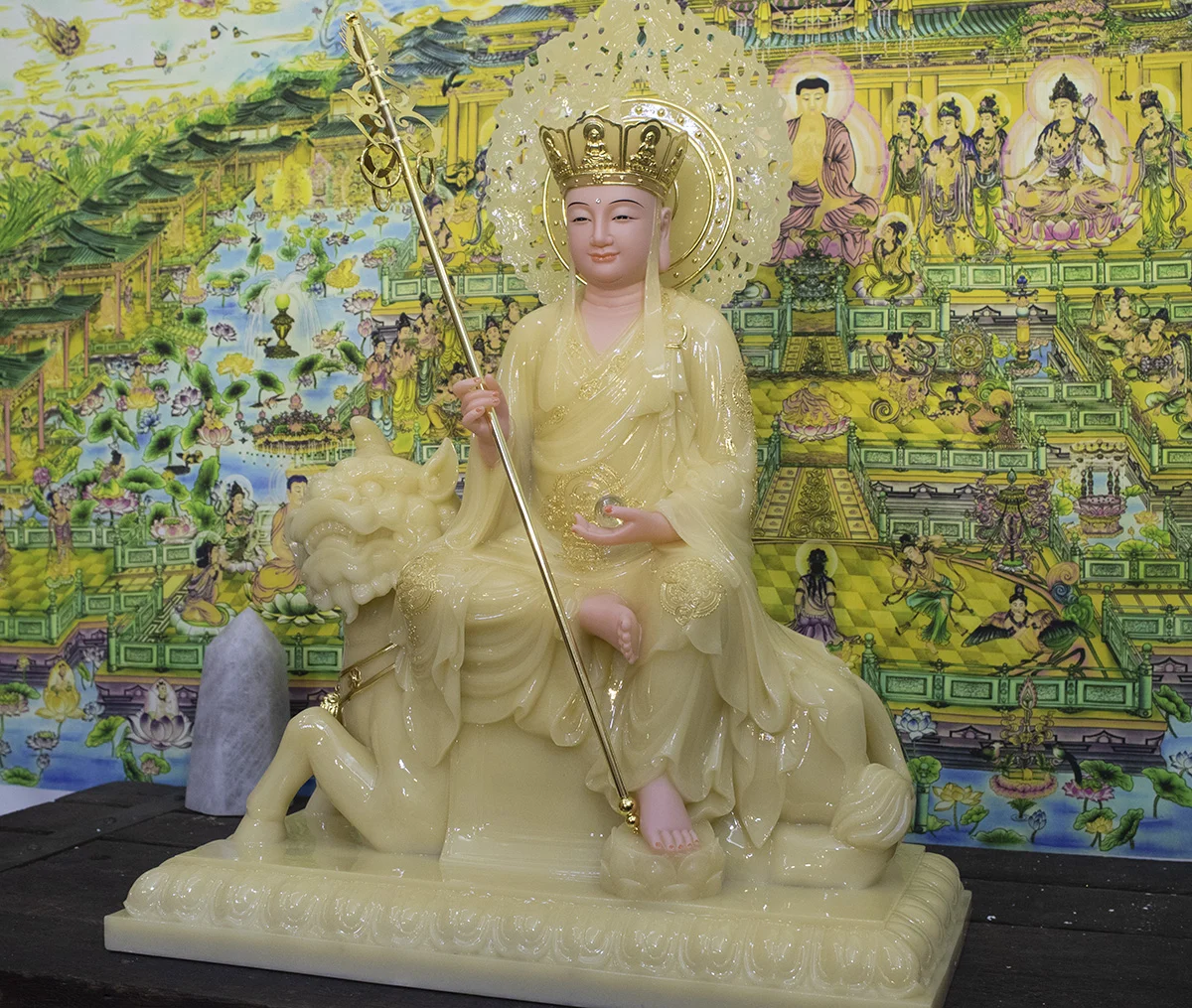 Tượng Địa Tạng Bồ tát ngồi Đế Thính