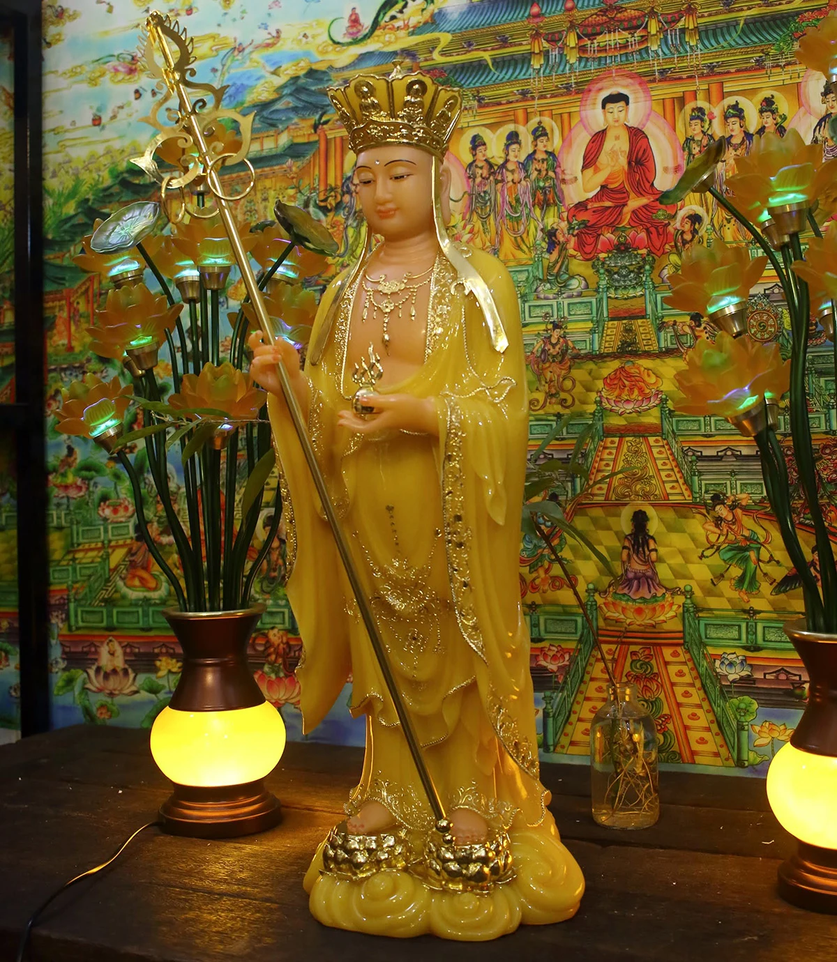 Tích trượng trong tượng Địa Tạng Vương Bồ Tát