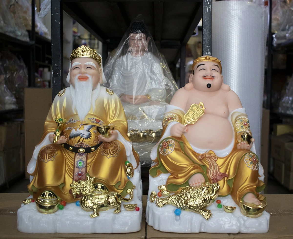 Bộ tượng Thần Tài Thổ Địa tạo hình truyền thống