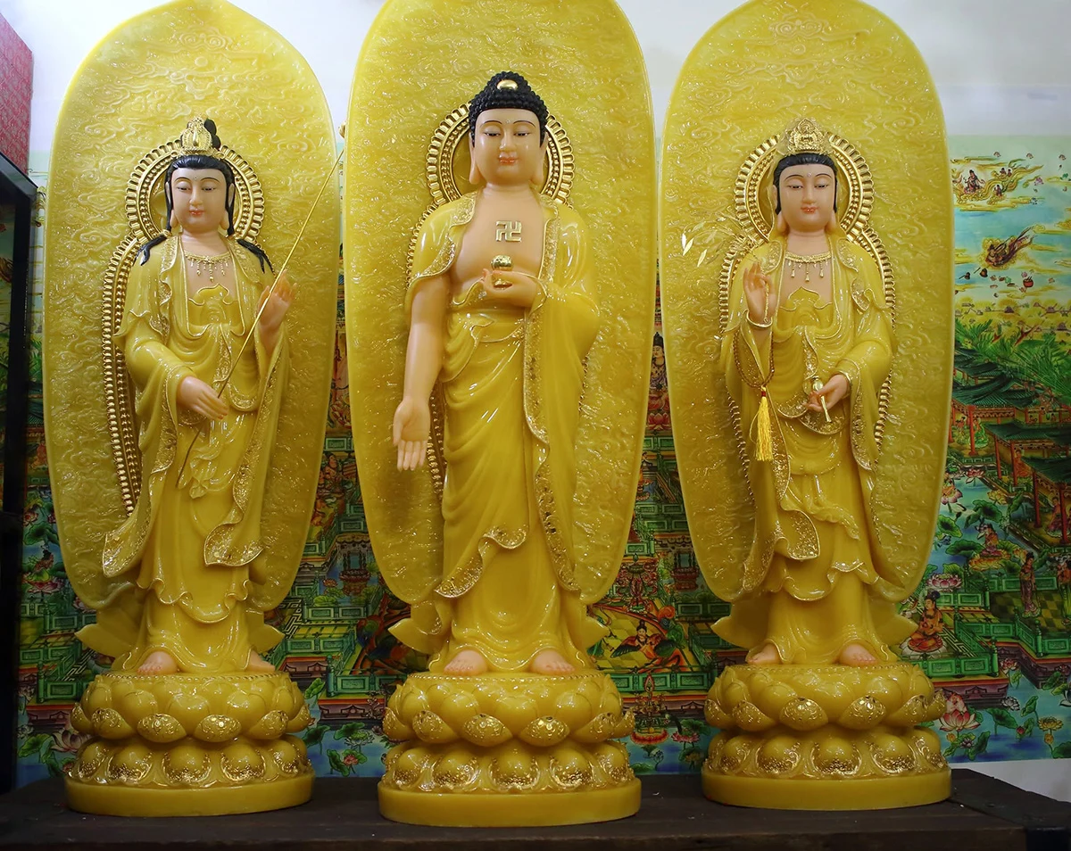 tượng Tây Phương Tam Thánh đứng 130cm
